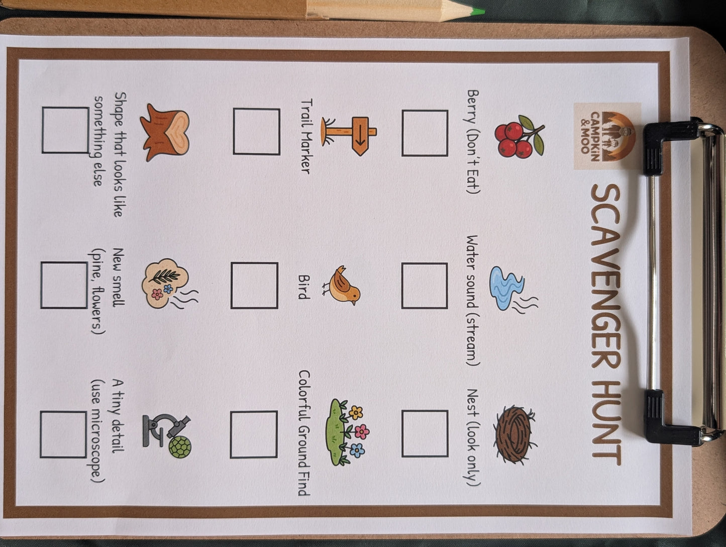 Scavenger Hunt Kit — Nature Adventure Game for Kids | CAMPKiN & MOO