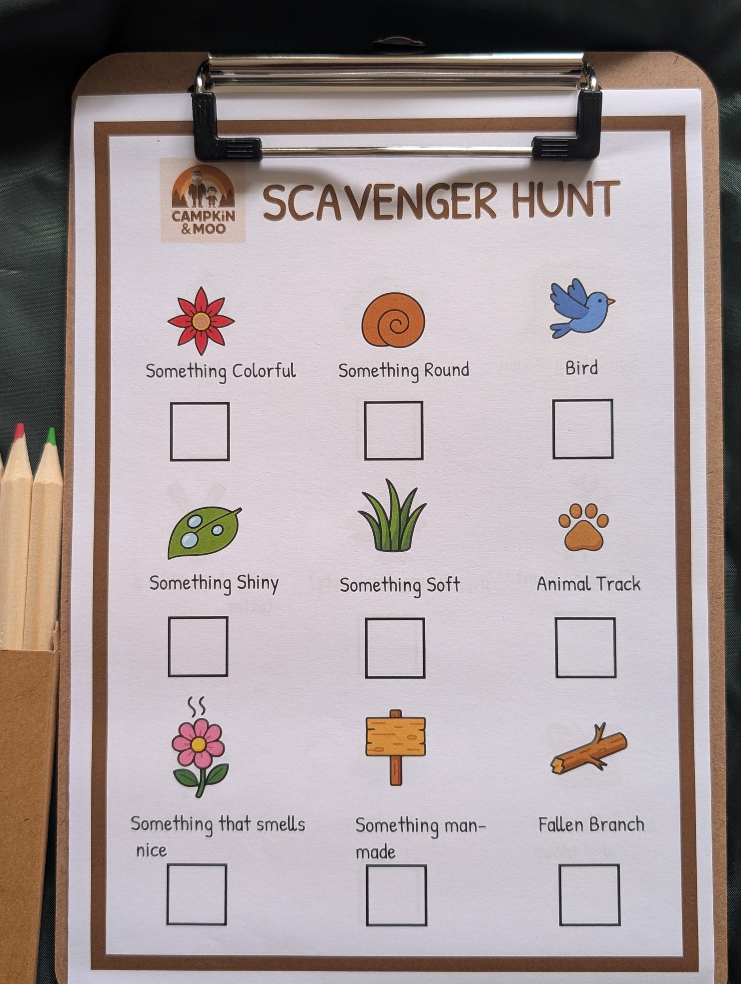 Scavenger Hunt Kit — Nature Adventure Game for Kids | CAMPKiN & MOO